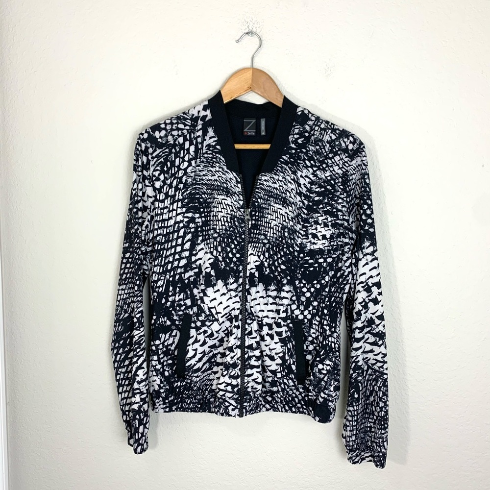 ♦️ZELLA Black White Zipper Jacket 🦩